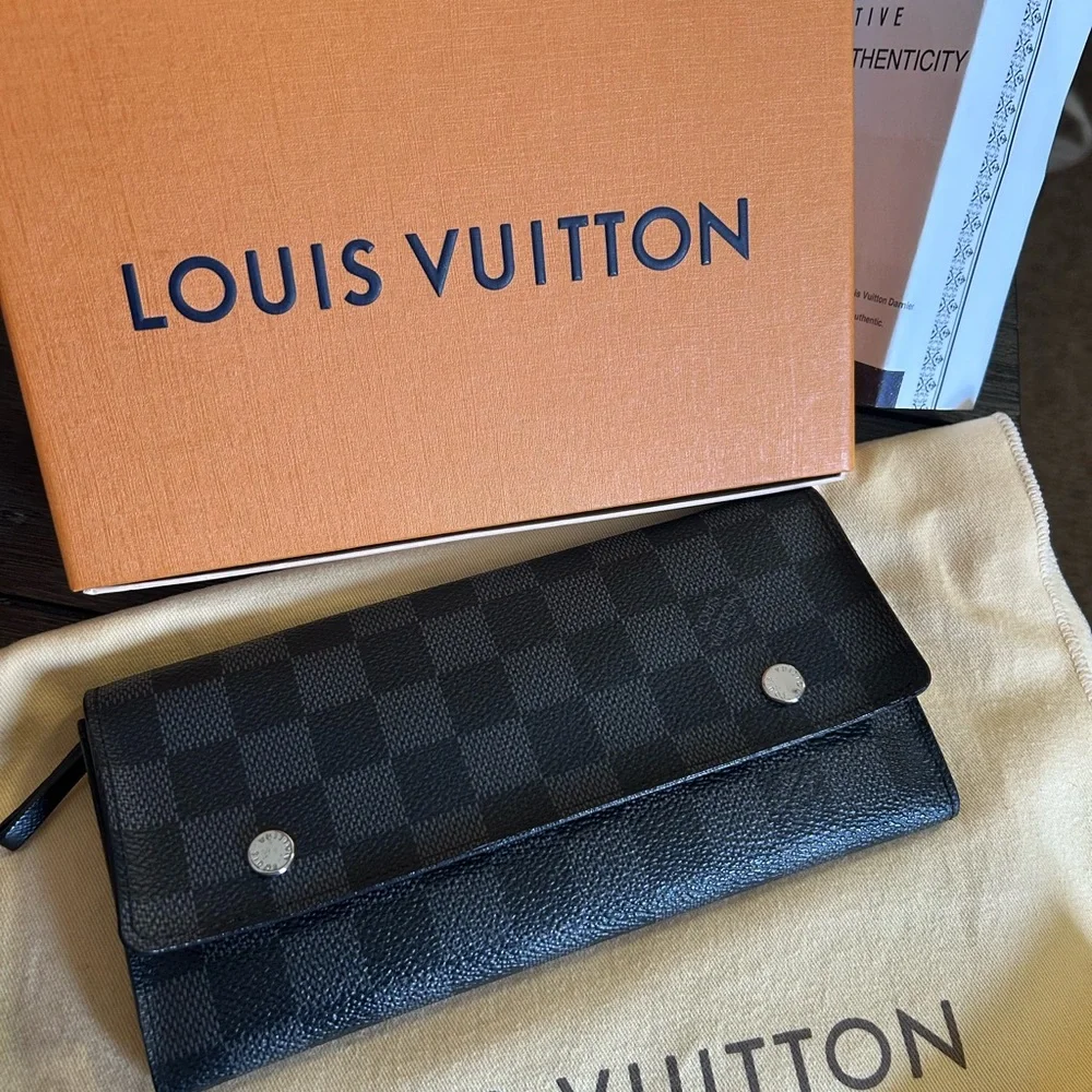 Louis Vuitton Damier Graphite Long Wallet Modulable 3 Piece! LIKE NEW!
